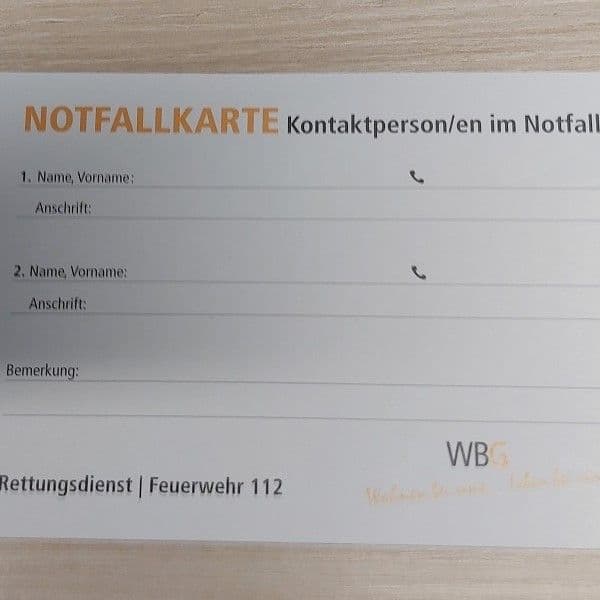Eine Karte für den Notfall